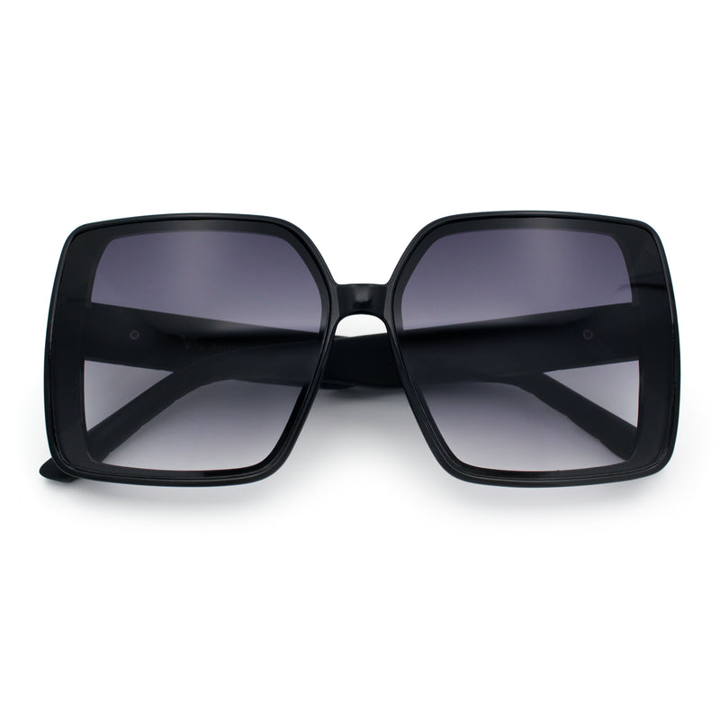 Womens Oversized Rectangular Designer Fashion Classic Mod Sunglasses