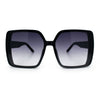 Womens Oversized Rectangular Designer Fashion Classic Mod Sunglasses