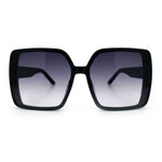 Womens Oversized Rectangular Designer Fashion Classic Mod Sunglasses
