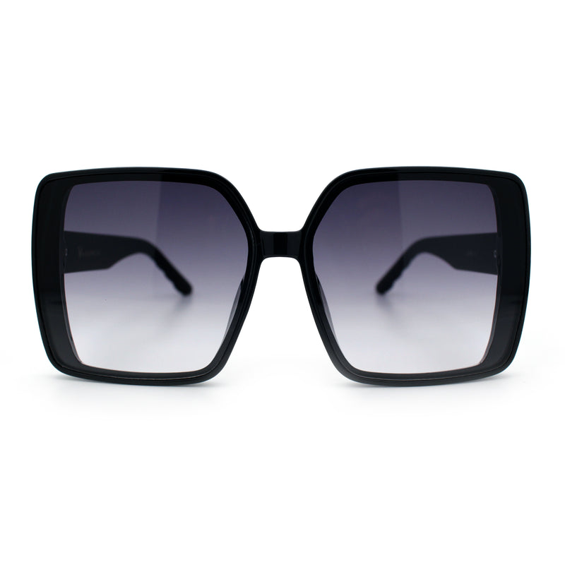Womens Oversized Rectangular Designer Fashion Classic Mod Sunglasses
