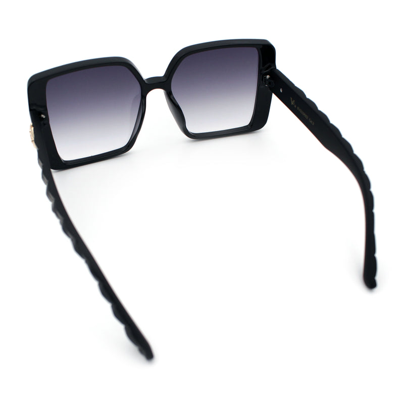 Womens Oversized Rectangular Designer Fashion Classic Mod Sunglasses