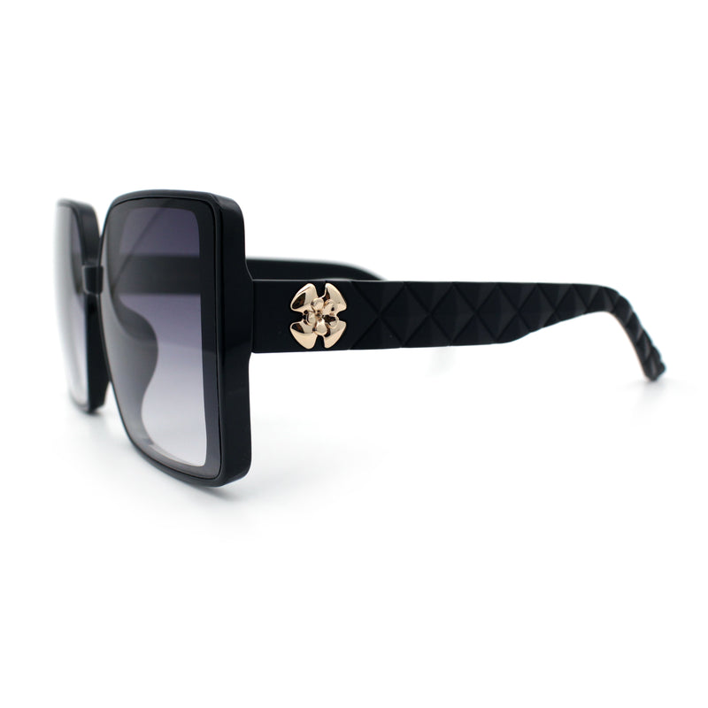 Womens Oversized Rectangular Designer Fashion Classic Mod Sunglasses