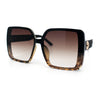 Womens Oversized Rectangular Designer Fashion Classic Mod Sunglasses