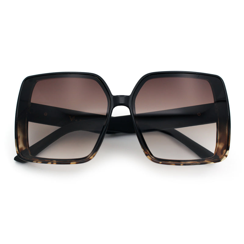 Womens Oversized Rectangular Designer Fashion Classic Mod Sunglasses