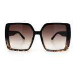 Womens Oversized Rectangular Designer Fashion Classic Mod Sunglasses