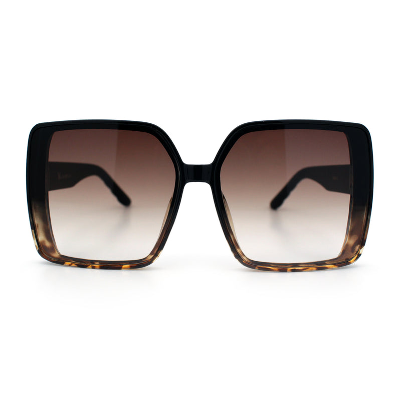 Womens Oversized Rectangular Designer Fashion Classic Mod Sunglasses