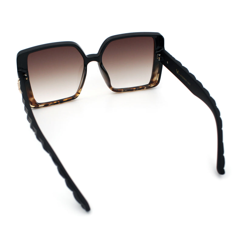 Womens Oversized Rectangular Designer Fashion Classic Mod Sunglasses