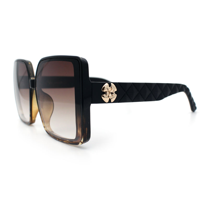 Womens Oversized Rectangular Designer Fashion Classic Mod Sunglasses