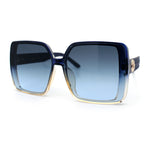 Womens Oversized Rectangular Designer Fashion Classic Mod Sunglasses