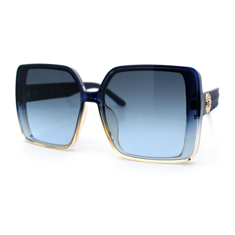 Womens Oversized Rectangular Designer Fashion Classic Mod Sunglasses