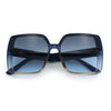 Womens Oversized Rectangular Designer Fashion Classic Mod Sunglasses