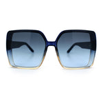 Womens Oversized Rectangular Designer Fashion Classic Mod Sunglasses