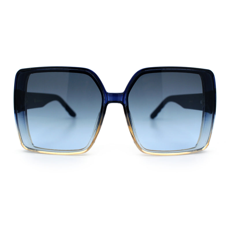 Womens Oversized Rectangular Designer Fashion Classic Mod Sunglasses