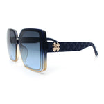 Womens Oversized Rectangular Designer Fashion Classic Mod Sunglasses