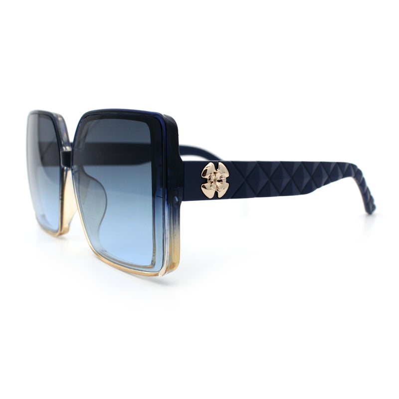 Womens Oversized Rectangular Designer Fashion Classic Mod Sunglasses
