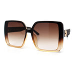 Womens Oversized Rectangular Designer Fashion Classic Mod Sunglasses