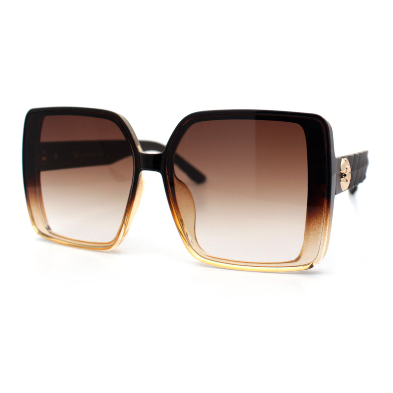 Womens Oversized Rectangular Designer Fashion Classic Mod Sunglasses