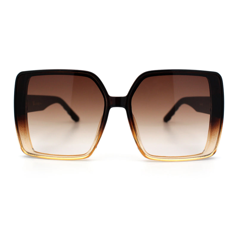 Womens Oversized Rectangular Designer Fashion Classic Mod Sunglasses