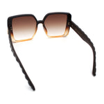 Womens Oversized Rectangular Designer Fashion Classic Mod Sunglasses