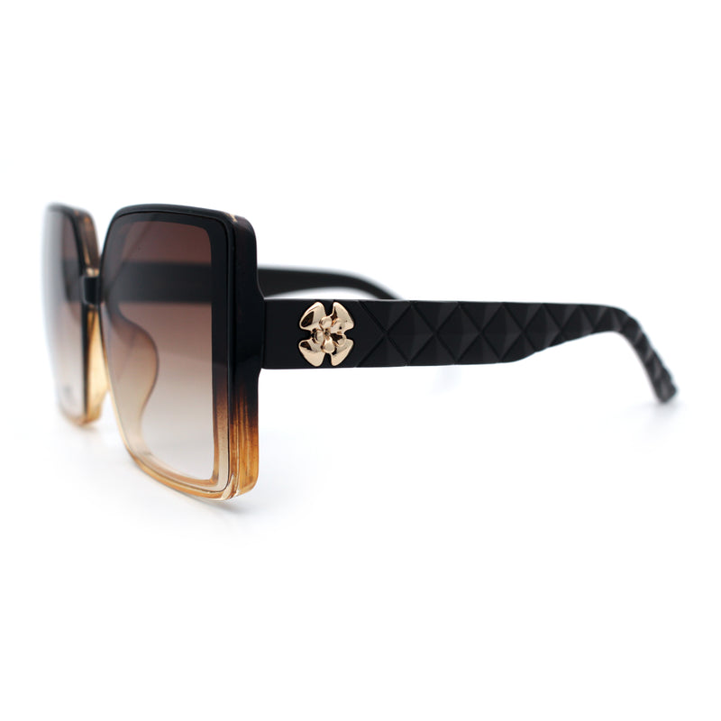 Womens Oversized Rectangular Designer Fashion Classic Mod Sunglasses
