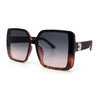 Womens Oversized Rectangular Designer Fashion Classic Mod Sunglasses