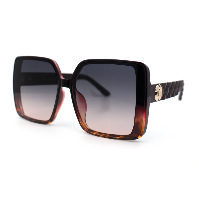 Womens Oversized Rectangular Designer Fashion Classic Mod Sunglasses