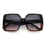 Womens Oversized Rectangular Designer Fashion Classic Mod Sunglasses
