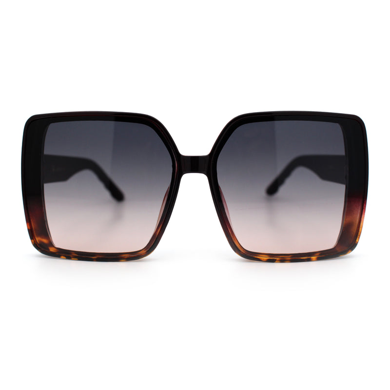 Womens Oversized Rectangular Designer Fashion Classic Mod Sunglasses