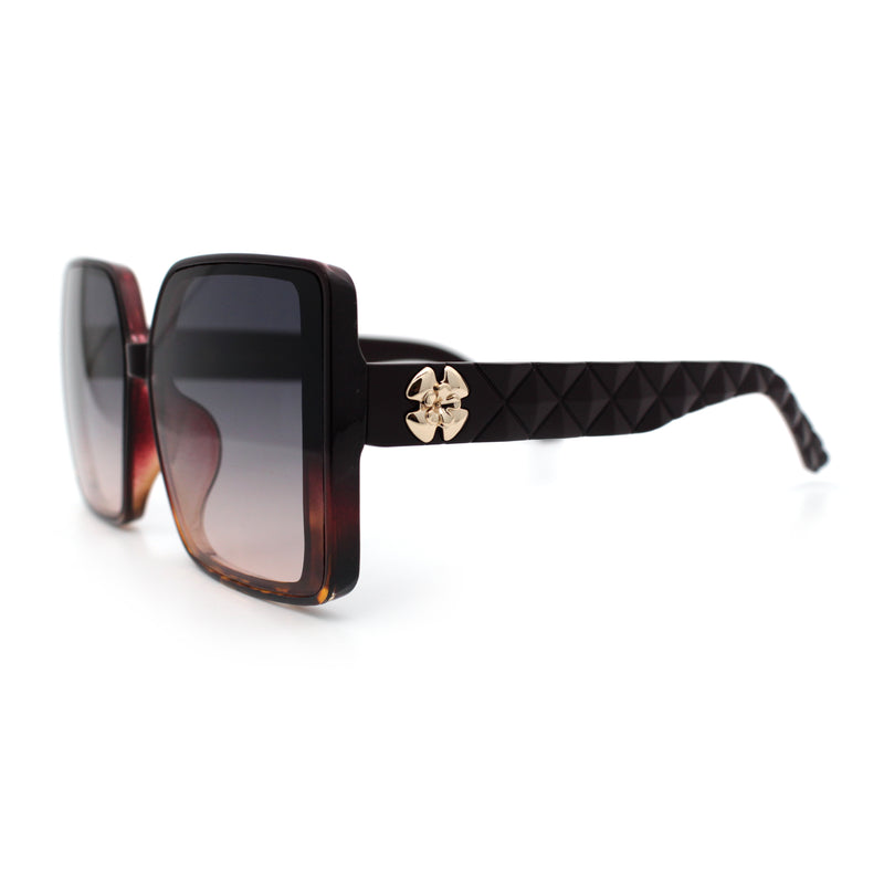 Womens Oversized Rectangular Designer Fashion Classic Mod Sunglasses