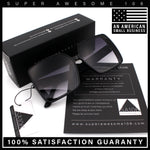 Womens Oversized Rectangular Designer Fashion Classic Mod Sunglasses