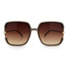 Womens Oversized Rectangle Floral Chain Arm Designer Fashion Sunglasses