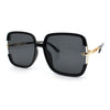 Womens Oversized Rectangle Floral Chain Arm Designer Fashion Sunglasses