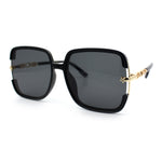 Womens Oversized Rectangle Floral Chain Arm Designer Fashion Sunglasses