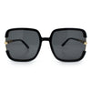 Womens Oversized Rectangle Floral Chain Arm Designer Fashion Sunglasses