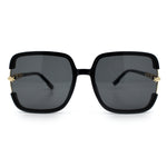 Womens Oversized Rectangle Floral Chain Arm Designer Fashion Sunglasses