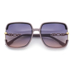 Womens Oversized Rectangle Floral Chain Arm Designer Fashion Sunglasses