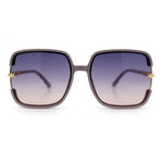 Womens Oversized Rectangle Floral Chain Arm Designer Fashion Sunglasses