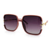 Womens Oversized Rectangle Floral Chain Arm Designer Fashion Sunglasses