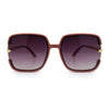 Womens Oversized Rectangle Floral Chain Arm Designer Fashion Sunglasses