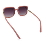 Womens Oversized Rectangle Floral Chain Arm Designer Fashion Sunglasses