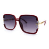 Womens Oversized Rectangle Floral Chain Arm Designer Fashion Sunglasses
