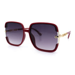 Womens Oversized Rectangle Floral Chain Arm Designer Fashion Sunglasses