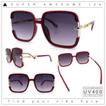 Womens Oversized Rectangle Floral Chain Arm Designer Fashion Sunglasses