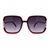 Womens Oversized Rectangle Floral Chain Arm Designer Fashion Sunglasses