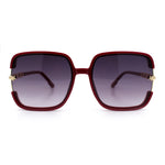 Womens Oversized Rectangle Floral Chain Arm Designer Fashion Sunglasses