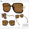 Womens Oversized Rectangle Floral Chain Arm Designer Fashion Sunglasses