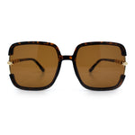 Womens Oversized Rectangle Floral Chain Arm Designer Fashion Sunglasses