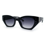 Womens Mod Fashion Rectangular Cat Eye Thick Temple Designer Sunglasses