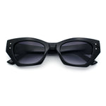 Womens Mod Fashion Rectangular Cat Eye Thick Temple Designer Sunglasses