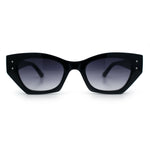 Womens Mod Fashion Rectangular Cat Eye Thick Temple Designer Sunglasses